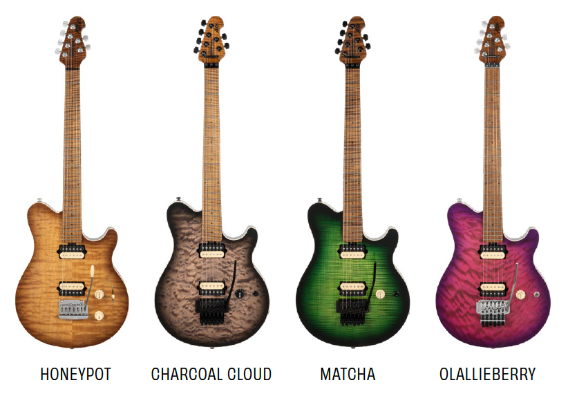 NAMM 2024 New Music Man Axis colours I Heart Guitar